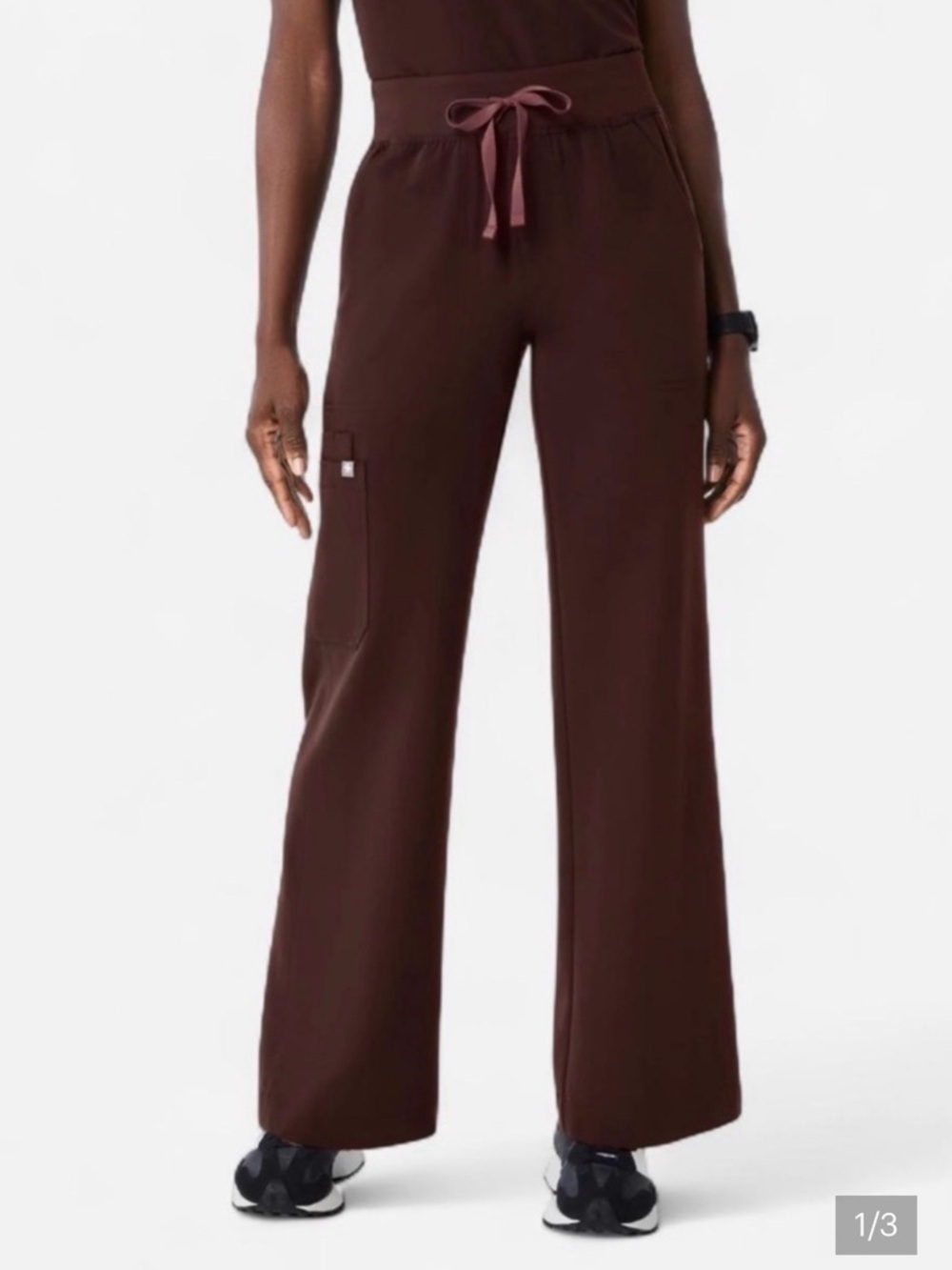 FIGS Espresso High Waisted Isabel Wide Leg - Large Regular Scrub Pants- NWT